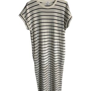 Cream and Black Striped Midi Dress by Dip